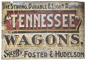 Early Wooden Tennessee Wagons Sign